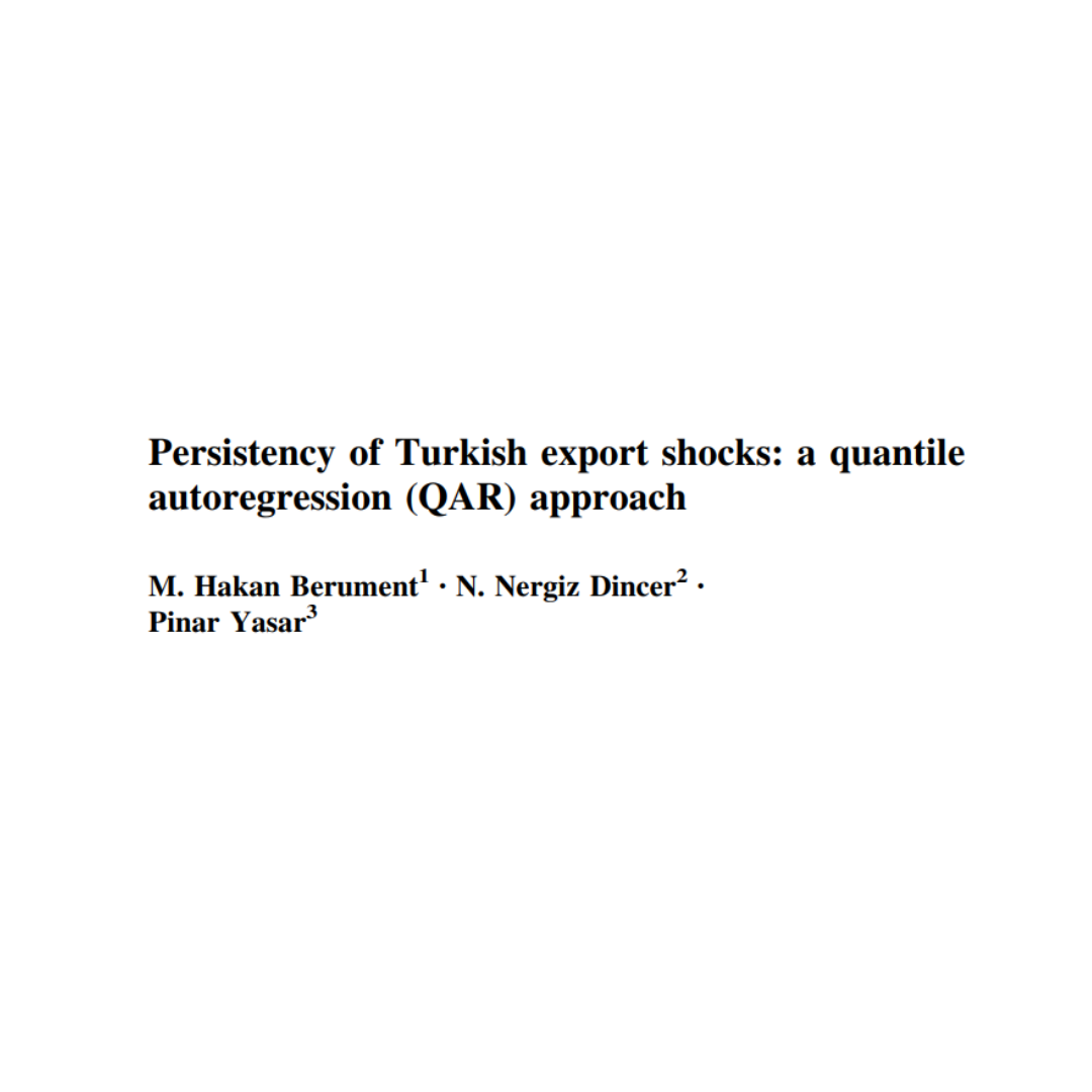 MH Berument, NN Dincer, P Yasar (2016). Persistency of Turkish export shocks: a quantile autoregression (QAR) approach, Empirica 43-3 (445-460)